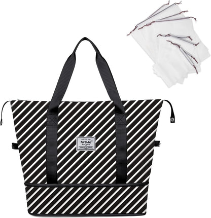 NPBAG Women Travel Duffel, Multi Functional Large Expandable Weekender Carry-on Tote, Gym Workout Overnight Bag, Mommy Hospital Bag for Labor and Delivery
