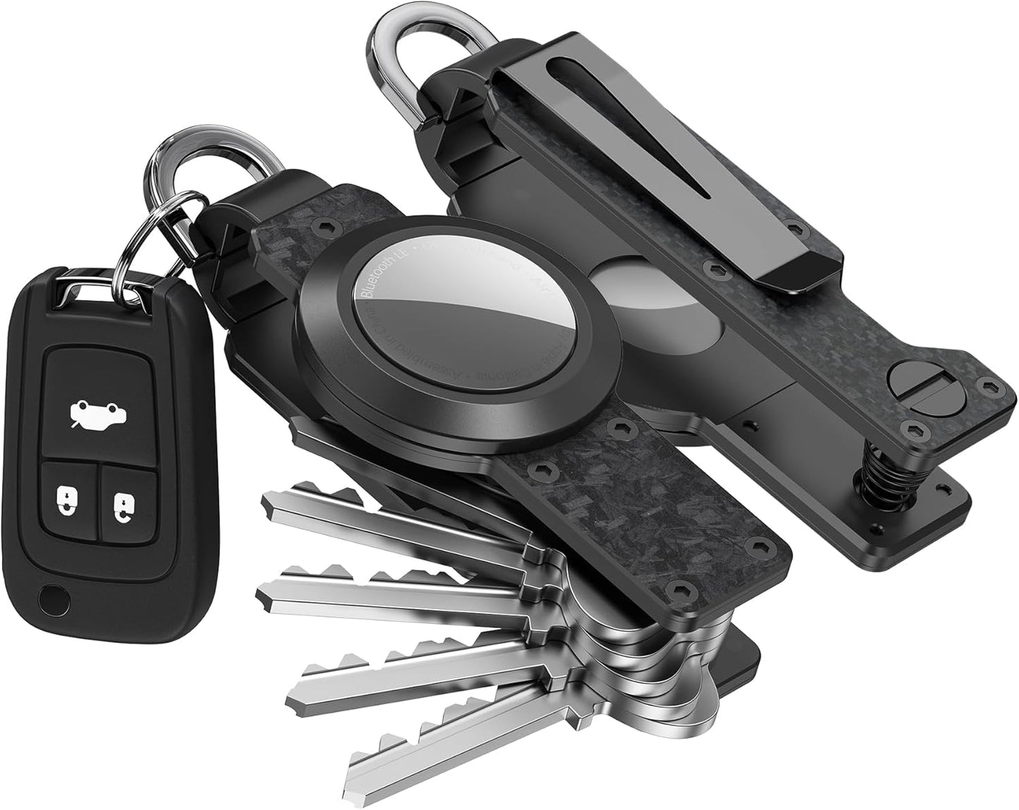 Key Organizer for Men/Women Compact Key Holder Minimalist Key Case Metal Key Chain Key Holder for Keychain Secures 2-6 Keys