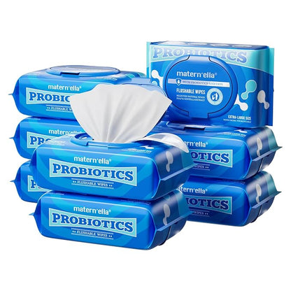 matern'ella Flushable Wipes Extra Large 8 Packs 640 Wipes Wet Wipes by maternella