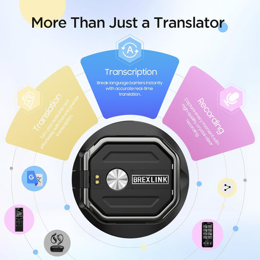 3-in-1 AI Translator Recorder, Language Translator Device, NO FEE for Translate & Transcribe, 140+ Language Translator, Online/Offline/Video/Photo Translation for Meeting Lecture Travel (Version 2)