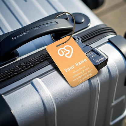 Personalized Luggage Tags, Custom Luggage Tags 4 Pack TSA Approved Double Sided Laser Engraving, Metal Luggage Tag for Suitcases with Stainless Loops, Name Tag for Bags, Backpacks (Gold)