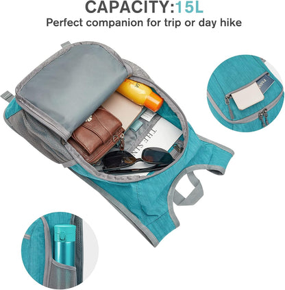 G4Free 10L/15L Hiking Backpack Lightweight Packable Hiking Daypack Small Travel Outdoor Foldable Shoulder Bag