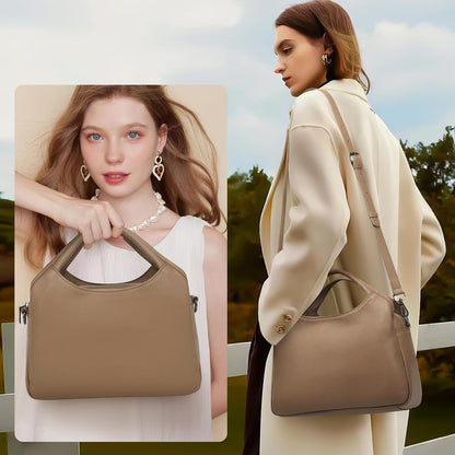 KOGTLA Genuine Leather Purses for Women, Crossbody Shoulder Bags with Top-Handle, Tote Satchel Handbags