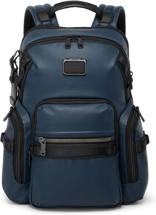 TUMI - Alpha Bravo Navigation Backpack - Everyday Travel Backpack - Fits Up to 15" Laptop - 16.0" X 14.0" X 7.3" - Navy Coated Canvas