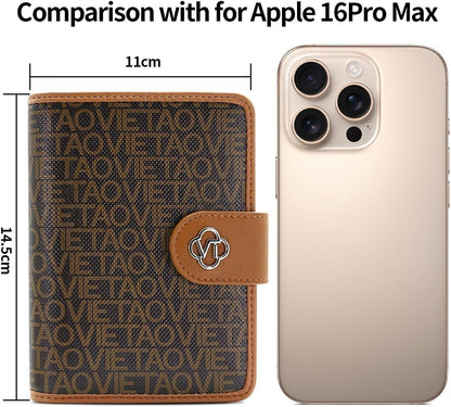 Passport Holder Wallet Bag with AirTag Holder, Card Slots Passport Solt Ticket Cash Solt, Photo Solt Sim Card Pen Slot.Brown