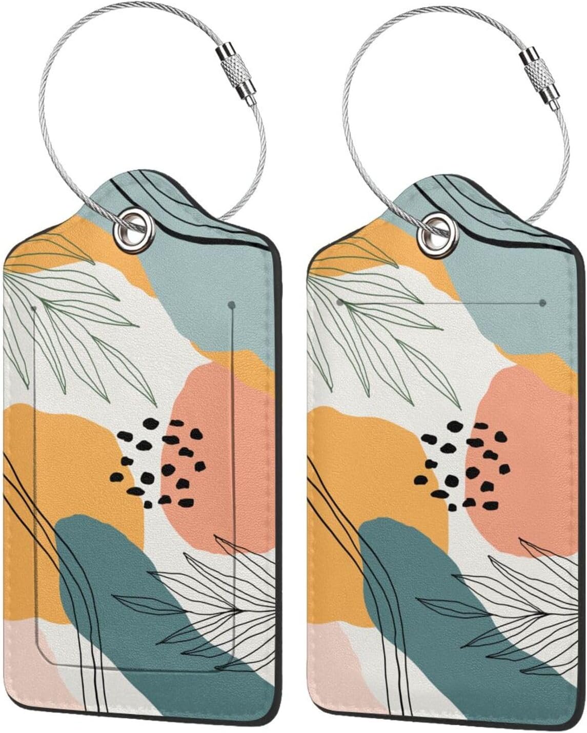 Fun Luggage Tags for Suitcases Leather Name Tag for Luggage Cute Travel Baggage Tags for Carnival Cruise Ships with Funny Patter 2pcs (Bohemia)