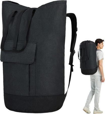 Laundry Backpack Bag 115L, Heavy Duty Laundry Bags with Shoulder Straps, Dirty Clothes Bag for College Dorm Essentials, Hamper Backpack for Travel, Laundromat, Apartment, Beach, Camping