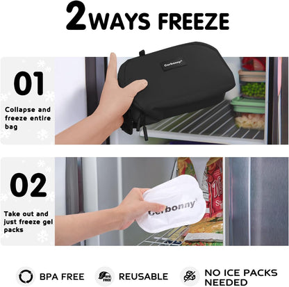 Small Cooler Bag Freezable Lunch Bag for Work School Travel,Leak-proof Small Lunch Bag,Small Insulated Bag For Kids/Adults,Freezer Lunch Bags,Freezable Snack Bag,Mini Lunch Bag Fit For Yogurt