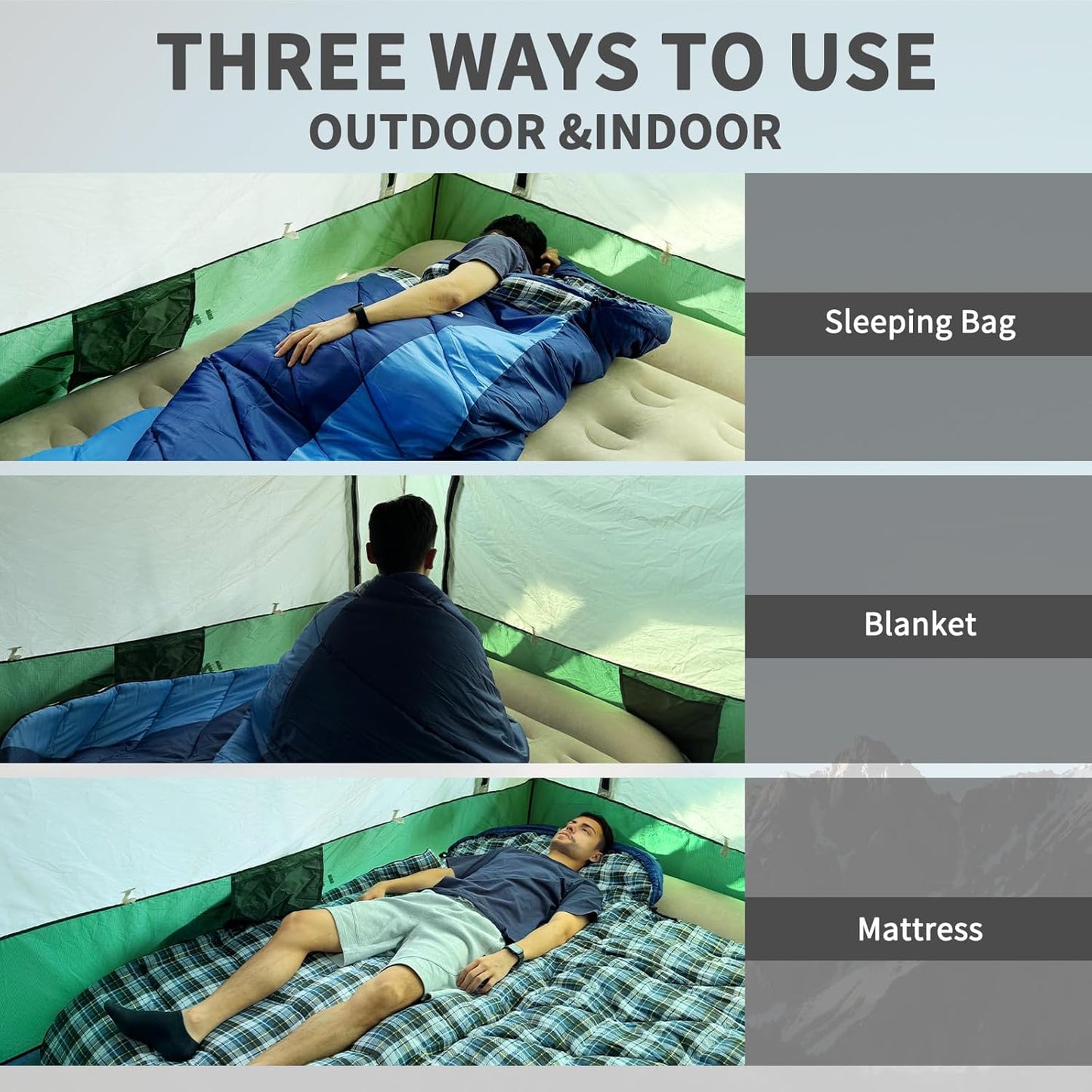 GEERTOP Flannel Sleeping Bag for Adults XXL 4 Season, 0 Degree Sleeping Bag for Winter Cold Weather