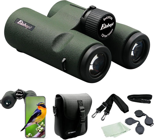 8x42EDII Compact Binoculars for Adults – High-Powered BAK4 Prisms, Diamond White Coating, Waterproof & Fogproof, Rubber Armored – Ideal for Bird Watching, Hunting, Travel, Outdoor Sports
