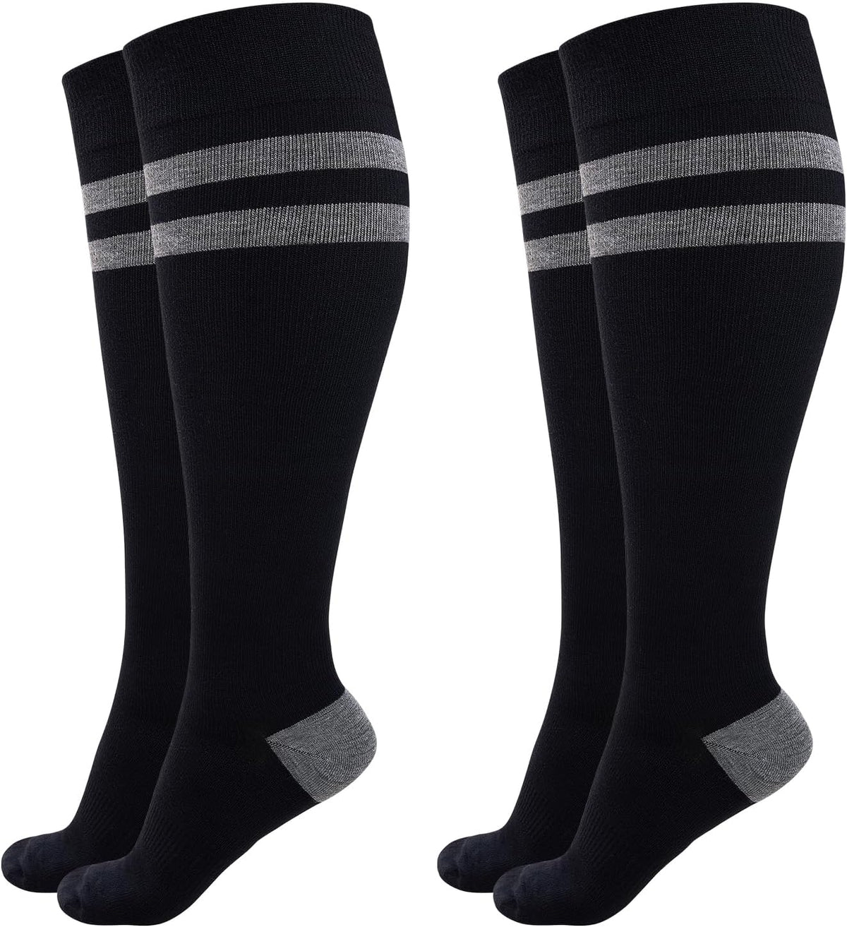 Momcozy Compression Socks for Women Wide Calf, 15-20mmHg Knee High Support Socks for Pregnancy, Nurses, Travel, Flying