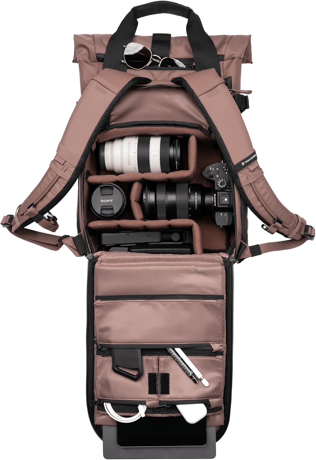 WANDRD All New PRVKE 15L V4 Camera Backpack: Built-In Camera Cube Travel Backpack with Quick Side Access, Rolltop Expansion, Clamshell Opening, Magnetic Tote Handles