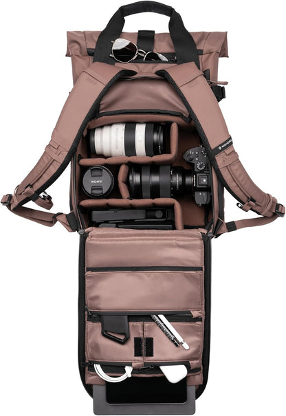 WANDRD All New PRVKE 15L V4 Camera Backpack: Built-In Camera Cube Travel Backpack with Quick Side Access, Rolltop Expansion, Clamshell Opening, Magnetic Tote Handles