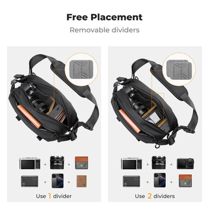 K&F Concept 2 in 1 Sling Bag Everyday Shoulder Bag & Multifunction Photography Crossbody Camera DSLR Backpack Portable Bag