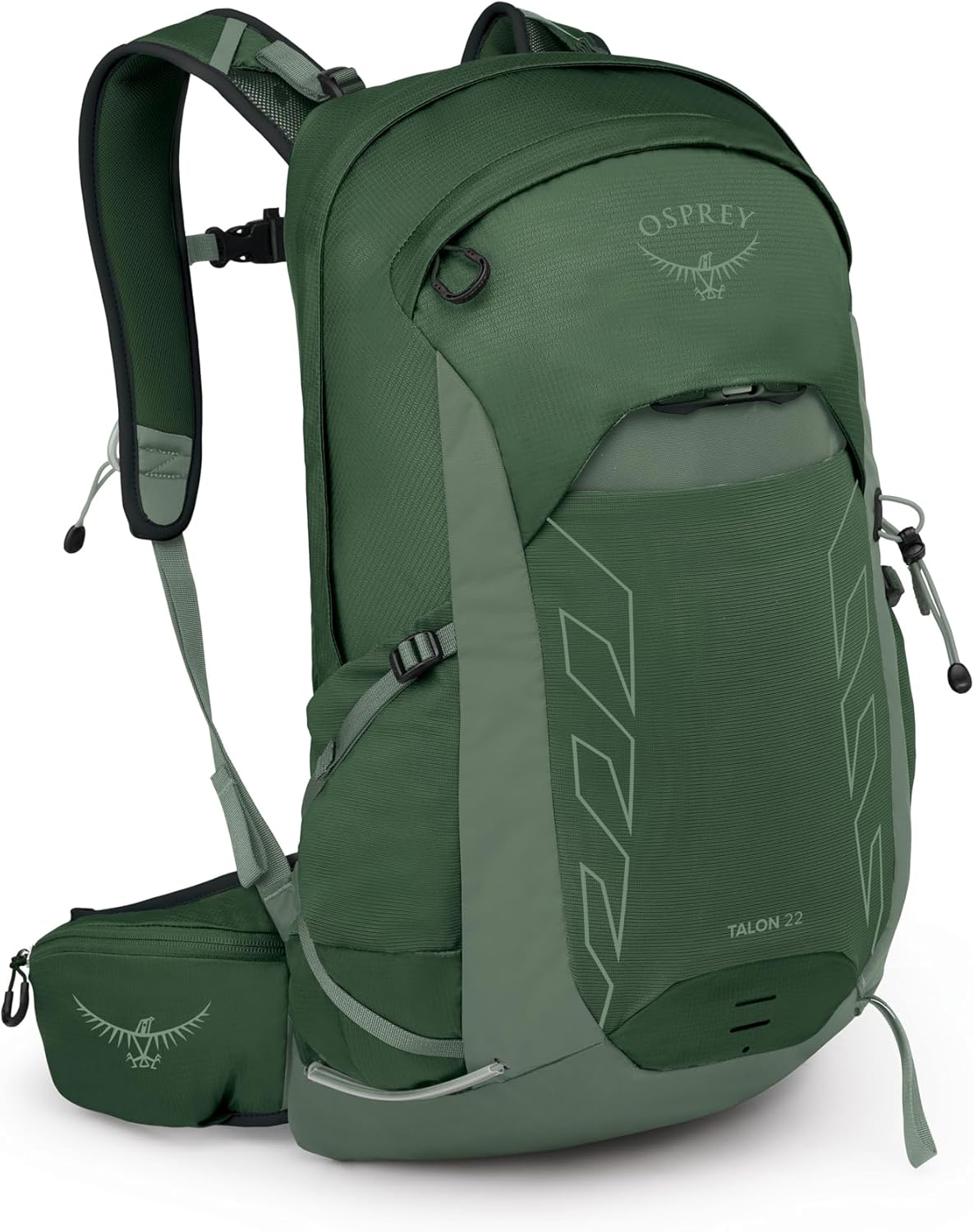 Osprey Talon 22L Men's Lightweight Hiking Backpack with Hipbelt, Green Canopy/Pine Leaf