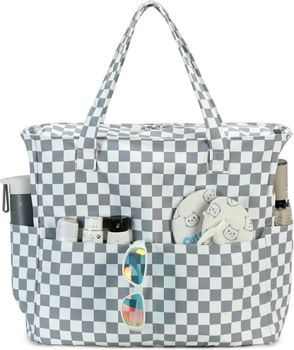 Waterproof Beach Tote Pool Bags for Women Ladies Extra Large Gym Tote Carry On Bag With Wet Compartment for Weekender Travel