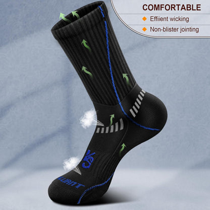 BULLIANT Compression Socks for Men 6Pairs, Athletic Crew Socks Cushioned For Men Sports Running-Arch Support