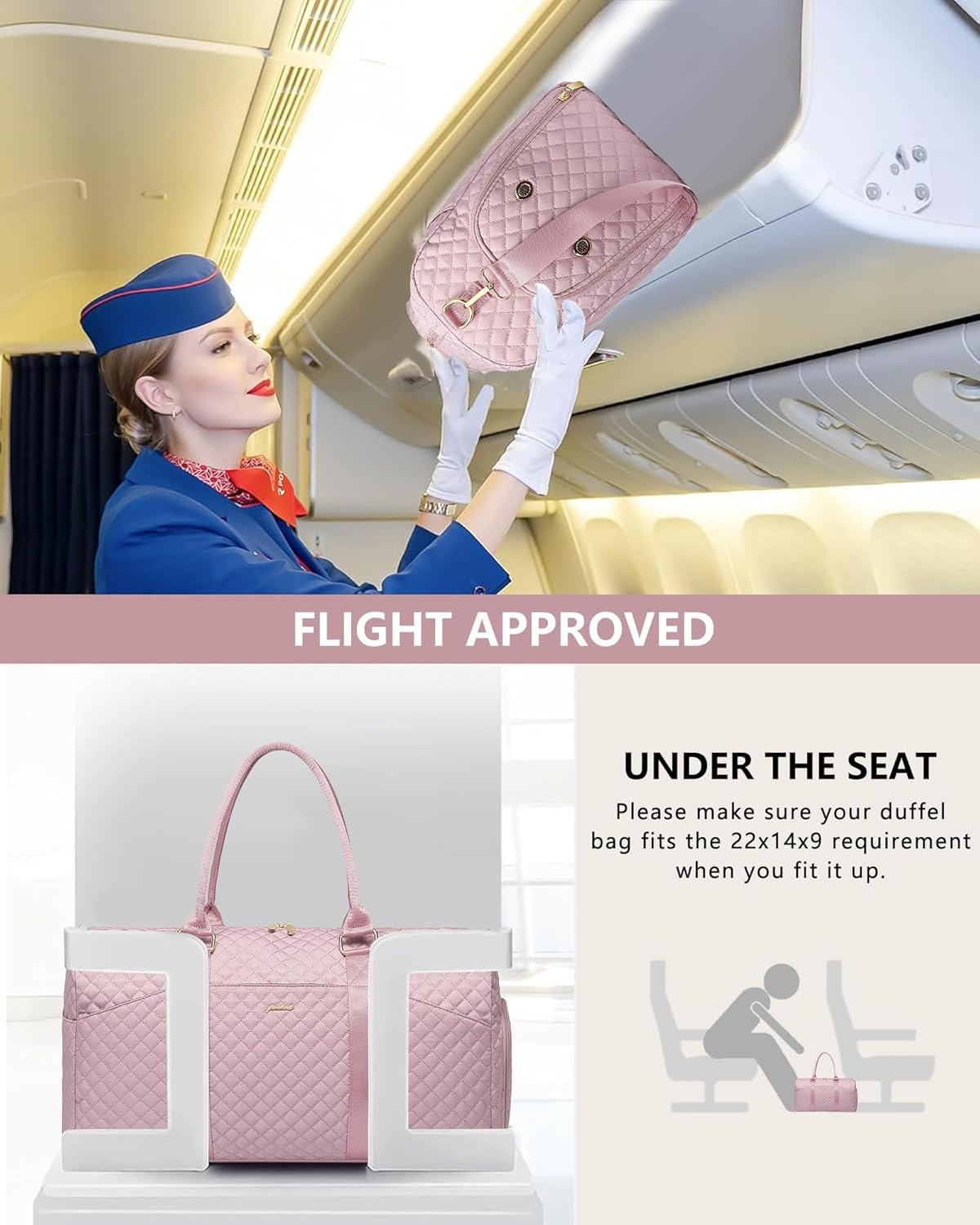 Women Duffle Weekender Travel Bag: Large Duffel Bags with Shoe Compartment Carry On Overnight Tote Bag with Wet Pocket Toiletry Bags Weekend Gym Yoga Hospital Bag for Labor and Delivery Pink 3Pcs Set