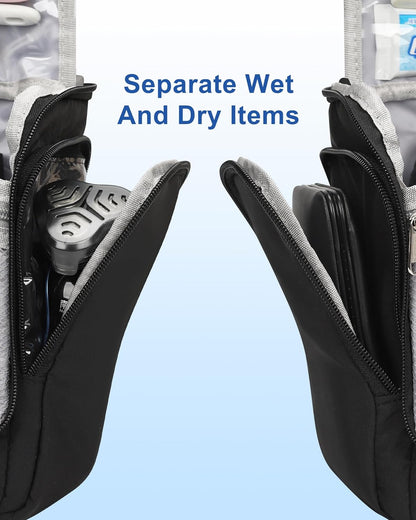 Relavel Hanging Toiletry Bag for Men and Women, Travel Toiletries Bag Water-resistant Large Makeup Cosmetic Organizer Storage, Shaving Dopp Kit Shower Bathroom Hygiene Bags, Carry-on Travel Essentials