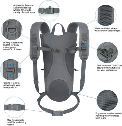 Unigear Tactical Hydration Packs Backpack 1050D with 3L Water Bladder, Thermal Insulation Pack Keeps Liquid Cool up to 4 Hours for Hiking, Cycling, Hunting and Climbing