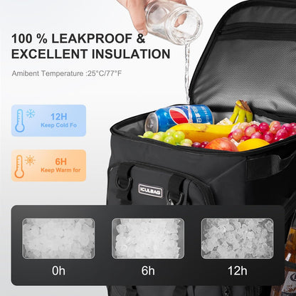 Beach Cooler Backpack for Men 36cans Insulated Backpack Cooler Lunch Bag for Women Camping Hiking Picnic Travel for 18 Hours Cooling 30L