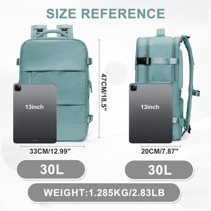 coowoz Large Travel Backpack For Women Men,Carry On Rucksack Flight Approved,Hiking Backpack Waterproof Outdoor Sports Casual Daypack Fit 15.6 Inch Laptop Compartment (Blue)