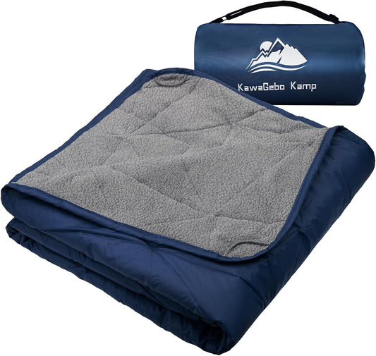 Outdoor Waterproof Blanket, Foldable Fleece Stadium Blanket for Outdoor Sports Event, Camping, Concerts, Car, Pet, Picnics - Windproof, Wearable, Machine Washable 80" x 58"