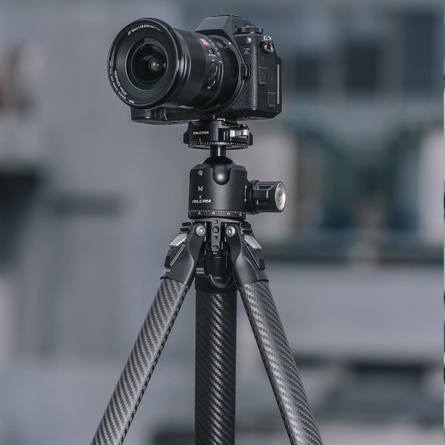 Falcam TreeRoot F38 Pro Carbon Fiber Tripod, 61" Quick Lock Travel Tripod, 5kg Load, F22 Interfaces, 1/4" Screw, Carry Strap Holes for DSLR, Mirrorless, and Video Cameras (R140T)