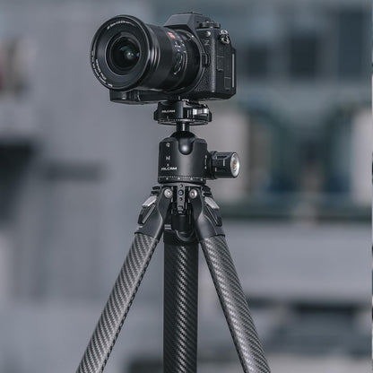 Falcam TreeRoot F38 Pro Carbon Fiber Tripod, 61" Quick Lock Travel Tripod, 5kg Load, F22 Interfaces, 1/4" Screw, Carry Strap Holes for DSLR, Mirrorless, and Video Cameras (R140T)