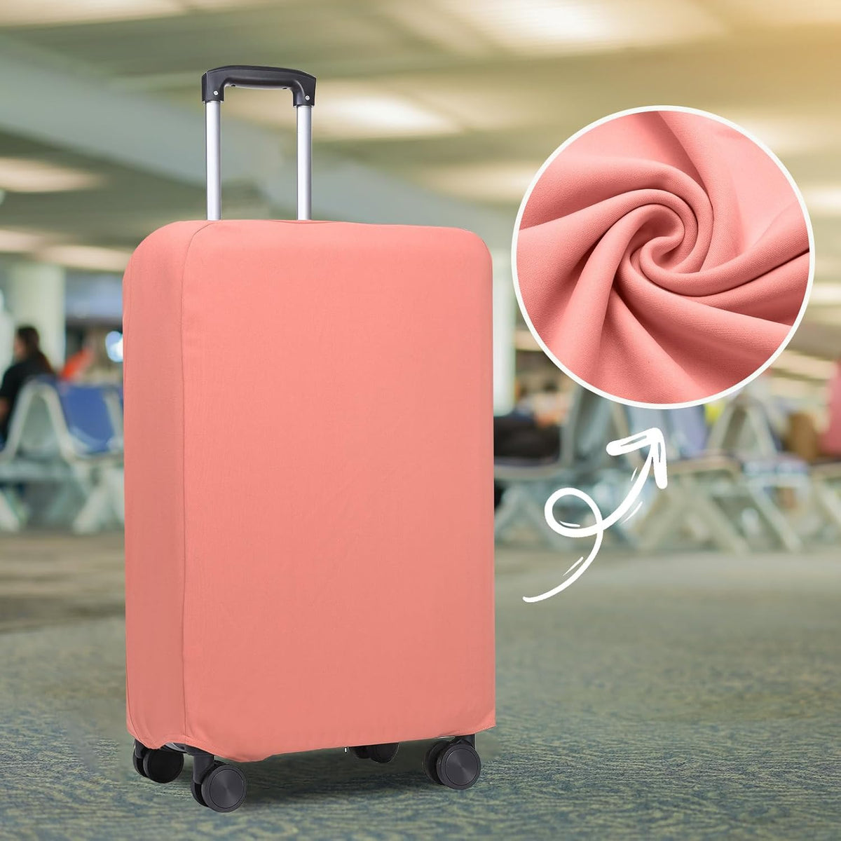 PATIKIL Luggage Cover, Suitcases Covers Elastic Carry on Cover Protector Washable Scratch-Resistant Fits 26-27 Inch Luggage for Travel Business Trips, Pink