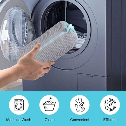 Shoes Laundry Bag Keep Shoes Clean, 2 Pcs Set - Shoe Wash Bag for Washing Machine, 360° Wrap Shoe Washing Bag for Sneakers, Boots & Delicate Footwear, Reusable Shoe Cleaning Bag (Grey)