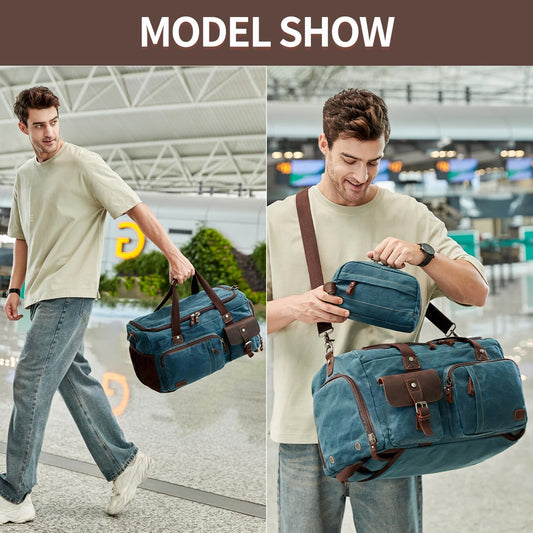 Travel Duffle Bag Weekender Bag with Shoe Compartment Overnight Bag for Men Travel Bag Carry on Luggage Dark Green