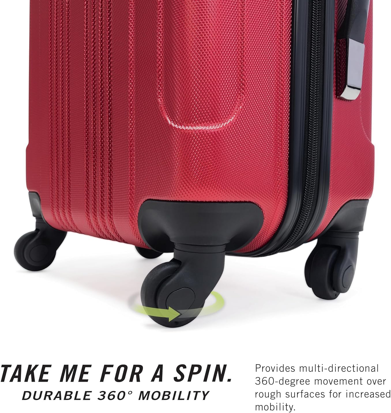Kenneth Cole REACTION Out of Bounds Lightweight Hardshell 4-Wheel Spinner Luggage, Scarlet Red, 24-Inch Checked