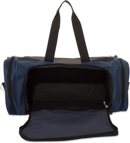 DALIX 21" Blank Sports Duffle Bag Gym Bag Travel Duffel with Adjustable Strap in Navy Blue