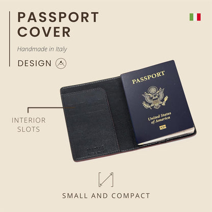 Maruse Italian Leather Passport Cover for Men and Women, Handmade in Italy