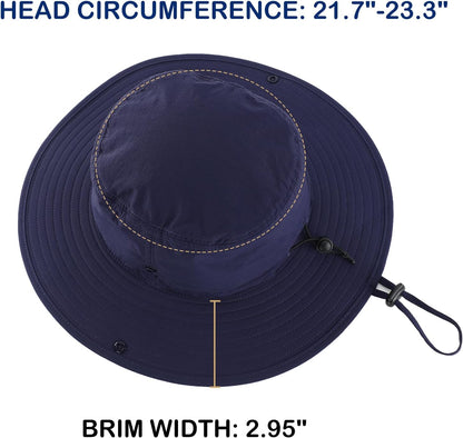 Connectyle Sun Hat for Men Women Outdoor UV Protection Safari Hat for Fishing Hiking Gardening Breathable Cowboy Hat UPF50