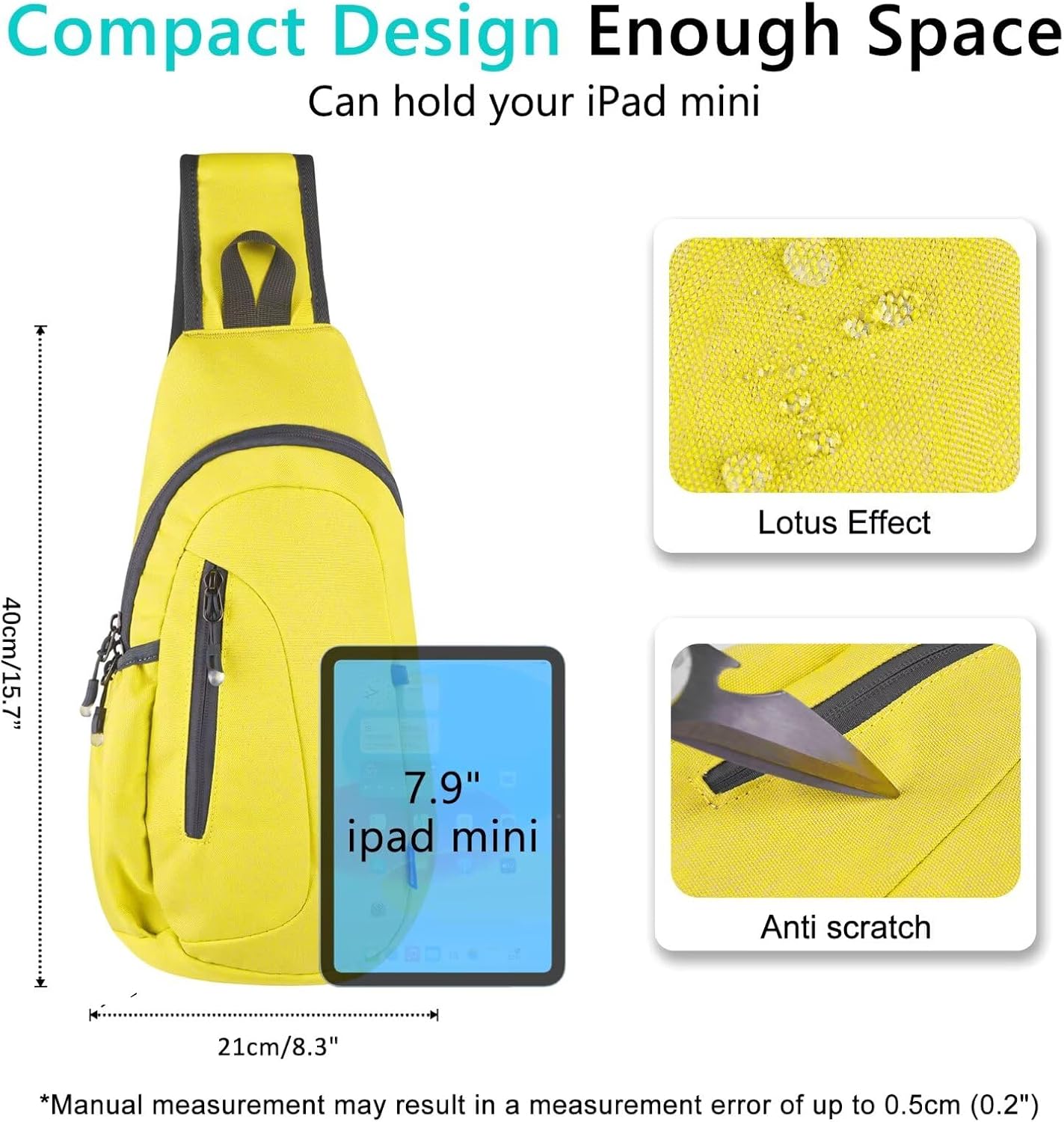 TITECOUGO Small Sling Bag, Lightweight Crossbody Backpack for Men Women, Shoulder Bag for Sports and Outdoor