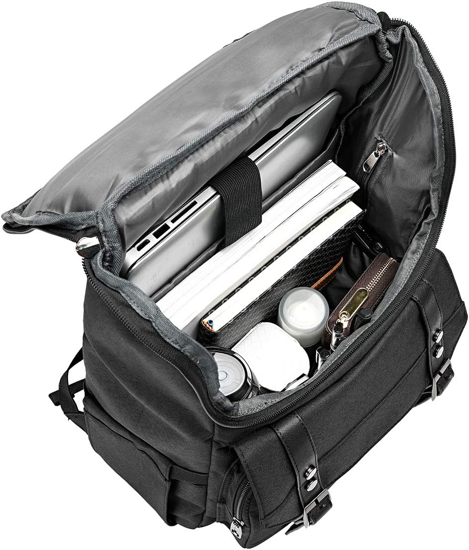 YALUNDISI Vintage Backpack Travel Laptop Backpack with usb Charging Port for Women & Men College Backpack Fits 15.6 Inch Laptop Black