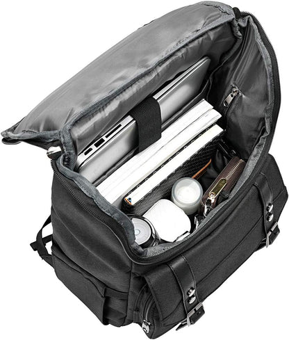 YALUNDISI Vintage Backpack Travel Laptop Backpack with usb Charging Port for Women & Men College Backpack Fits 15.6 Inch Laptop Black