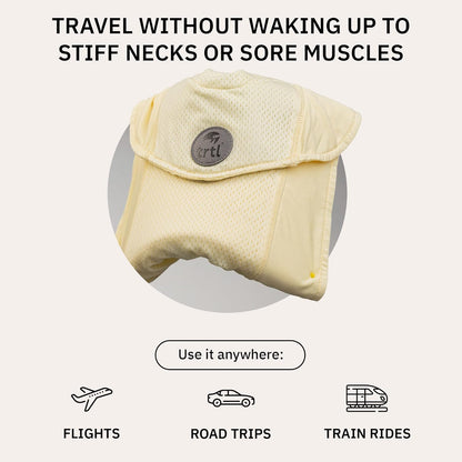 trtl Travel Pillow Cool for Neck Support - Cooling Plane Neck Pillow - with Breathable Fabric - Lightweight and Easy to Carry - Sorbet Yellow