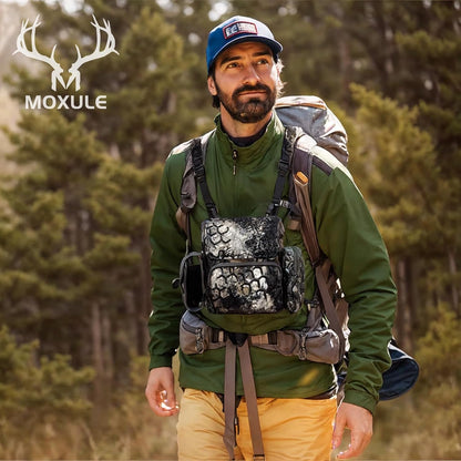 Binocular Harness Chest Pack: Waterproof Bino Case with Rangefinder Pocket for Birdwatching and Hiking