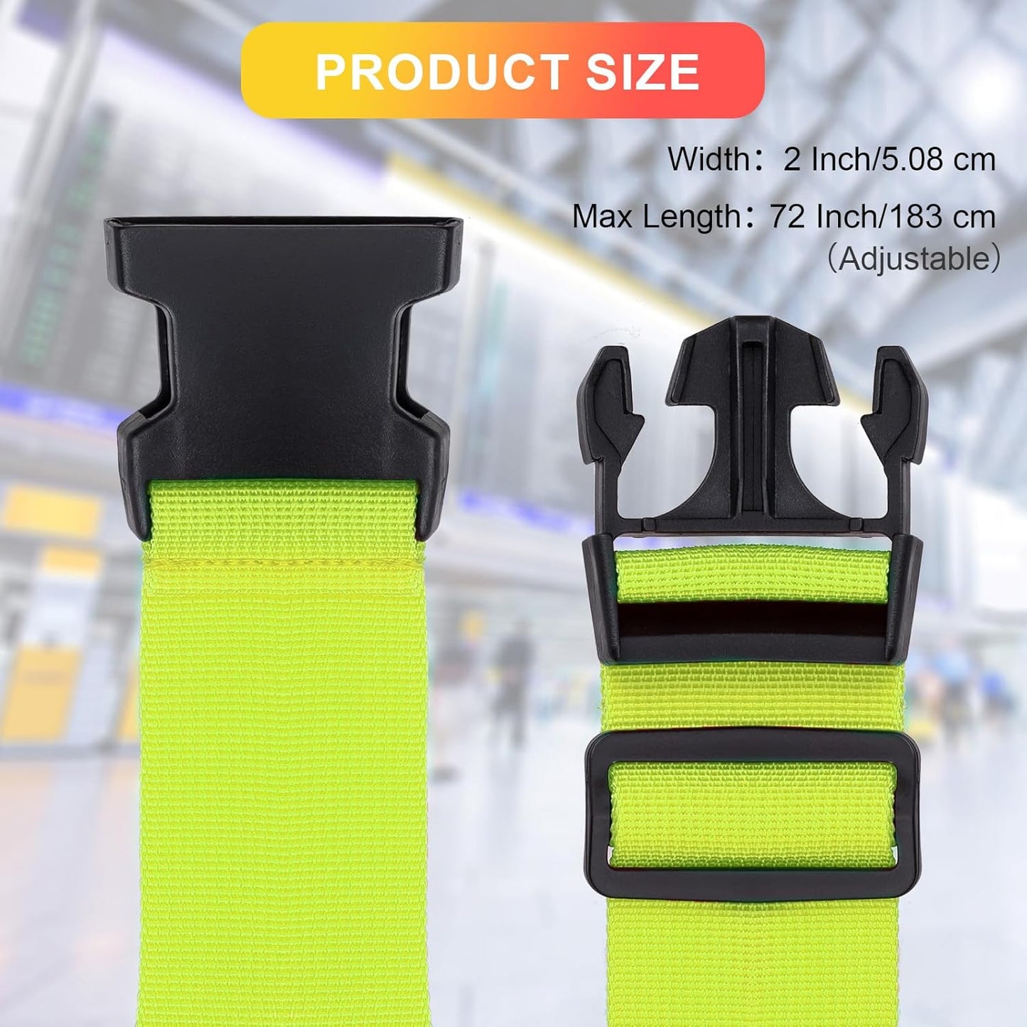 Luggage Straps for Suitcases TSA Approved, Travel Belt Suitcase Belt, Suitcase Straps TSA Approved, Luggage Belt Strap TSA Approved, Travel Straps for Luggage, Luggage Band Bag Straps, Green