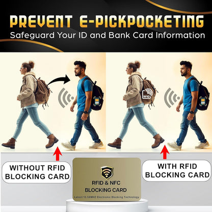 SaiTech IT RFID Cards One Card Protects Entire Wallet Purse For Men & Women, Contactless Bank Debit Credit Card Protector ID ATM Guard Card – Golden (1 Pcs Golden)
