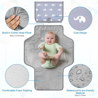 Accmor Portable Diaper Changing Pad, Waterproof Baby Changing Mat, Foldable Travel Diaper Changing Pads for Baby, Baby Essentials Shower Registry Gifts
