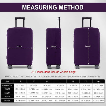Travel Luggage Cover Suitcase Protector Scratch-Resistant Fit 19-31 Inch Suitcase, Not Included Suitcase (Purple, M(24-25 inch))