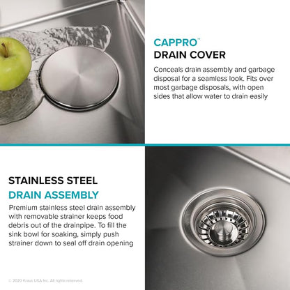 KRAUS Standart Pro 10-inch Undermount Single Bowl 16 Gauge Stainless Steel Bar - Image 5