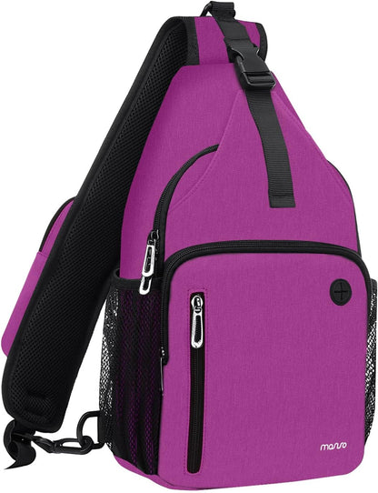 MOSISO Sling Backpack Bag, Crossbody Shoulder Bag Travel Hiking Daypack Chest Bag with Front Square Pocket&USB Charging Port