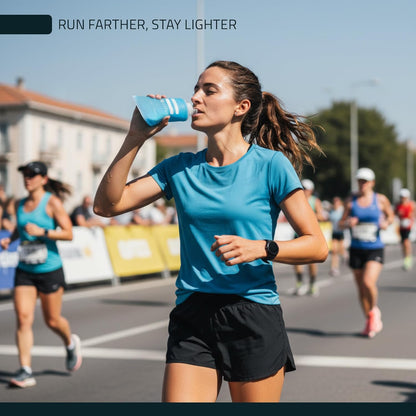 FITLY Soft Flask - Shrink As You Drink Soft Water Bottle for Hydration Pack - Folding Water Bottle Ideal for Running, Hiking, Cycling, Climbing & Rigorous Activity