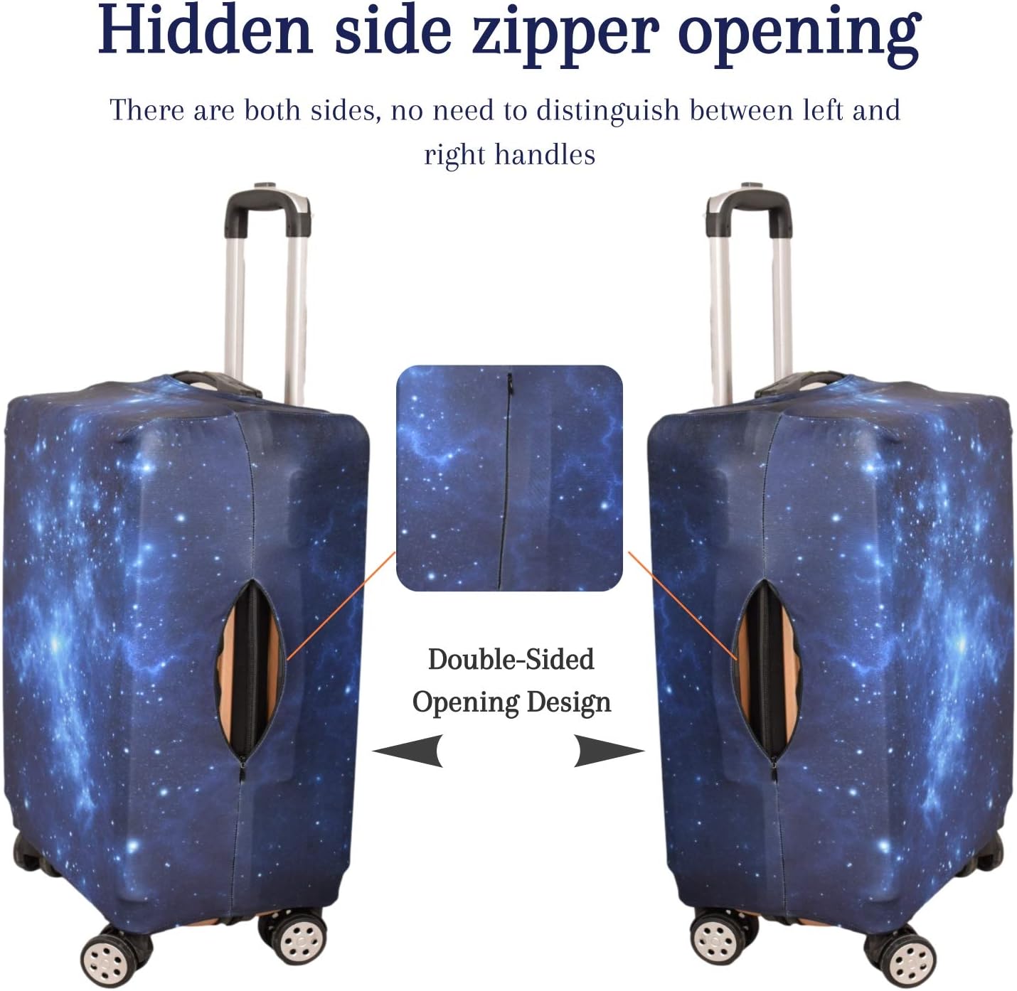 Luggage Cover, Protective Washable Suitcase Cover - Travel Elastic Spandex Suitcase Protector with Luggage Tag Fits 26 to 28 Inch Galaxy