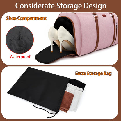 Convertible Garment Duffel Bag for Travel - Carry On Garment Bags With Toiletry Bag Large Weekender Bag for Men Women 2 in 1 Hanging Suitcase Suit Travel Duffel Overnight Bags 4pcs Set